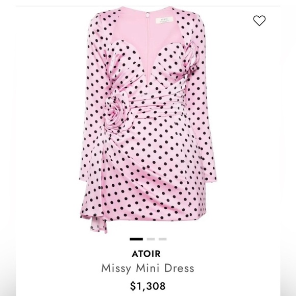 ATOIR The Missy Dress Pink and Black Polka Dots size 6 - Picture 2 of 12